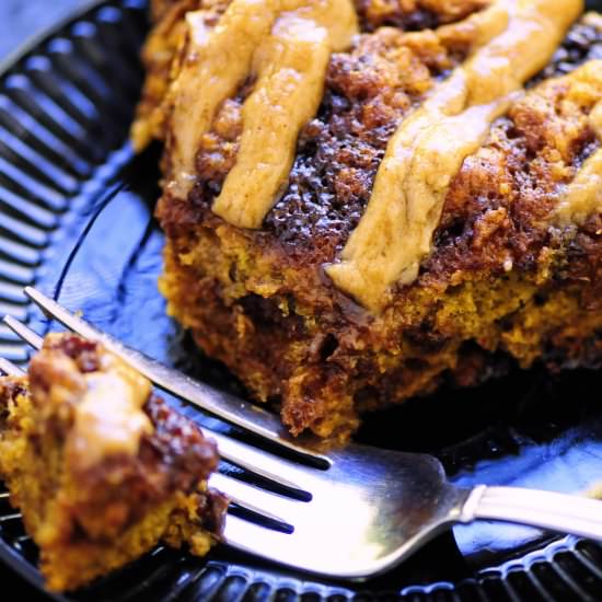 Pumpkin Sticky Roll Skillet Cake