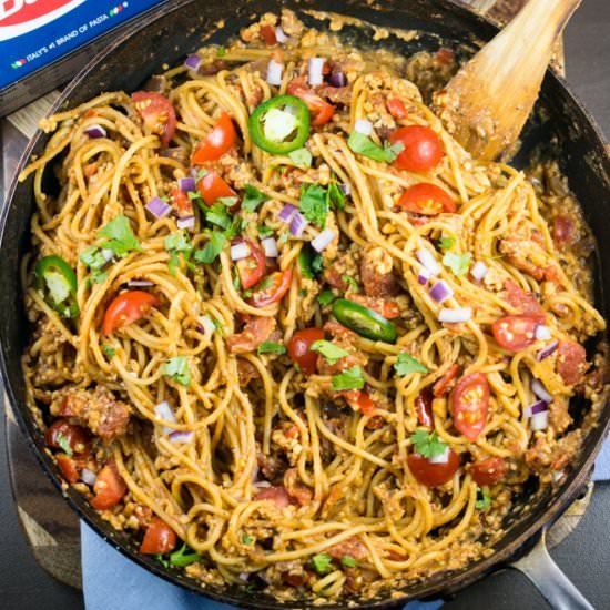 One Pot Taco Spaghetti