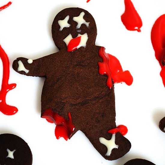 Zombie Chocolate Shortbread Cookies