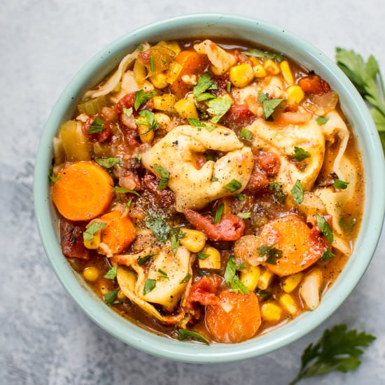 Vegetarian Tortellini Soup