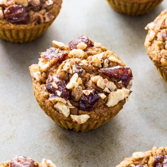 Vegan Date & Nut Pumpkin Muffins