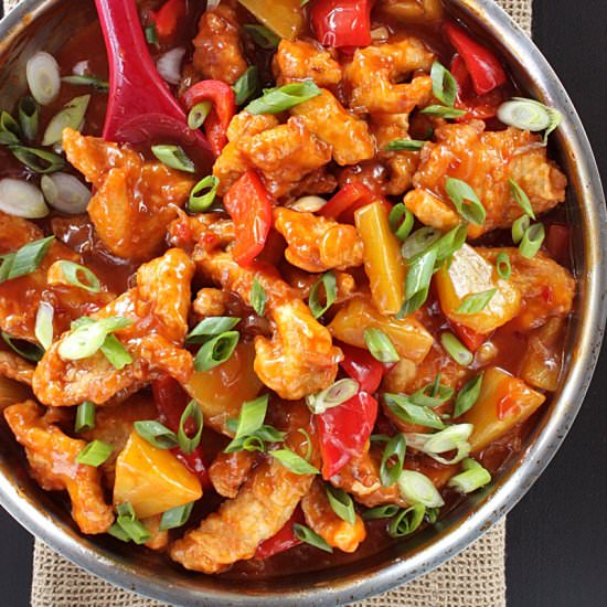spicy sweet and sour fried chicken