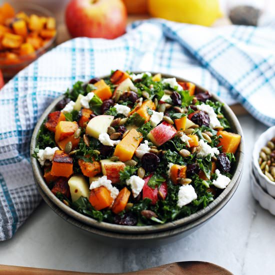 Butternut Squash & Apple Kale Salad