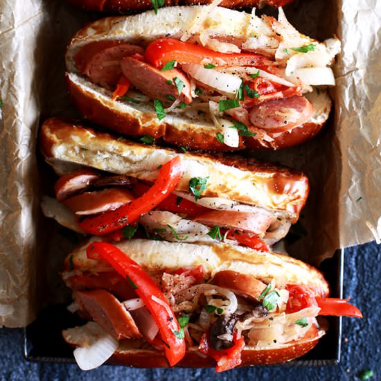 Sausage and Sauerkraut Sandwiches