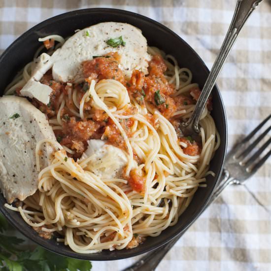 Roast Chicken with Tomato Sauce