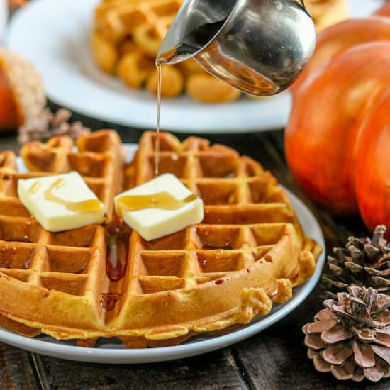 Homemade Pumpkin Spice Waffles