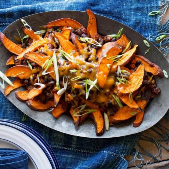 Sweet Potato Chili Cheese Fries