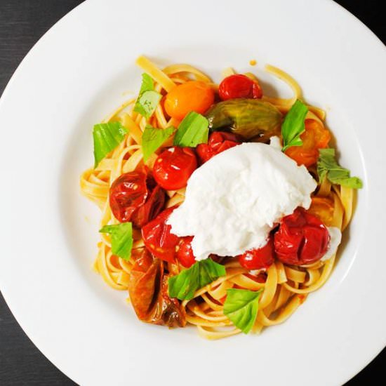 Fettuccine with burrata