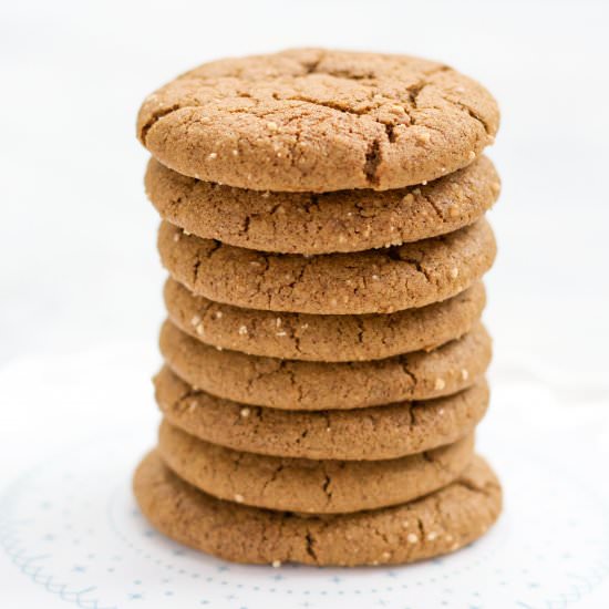 Grain Free Ginger Molasses Cookies