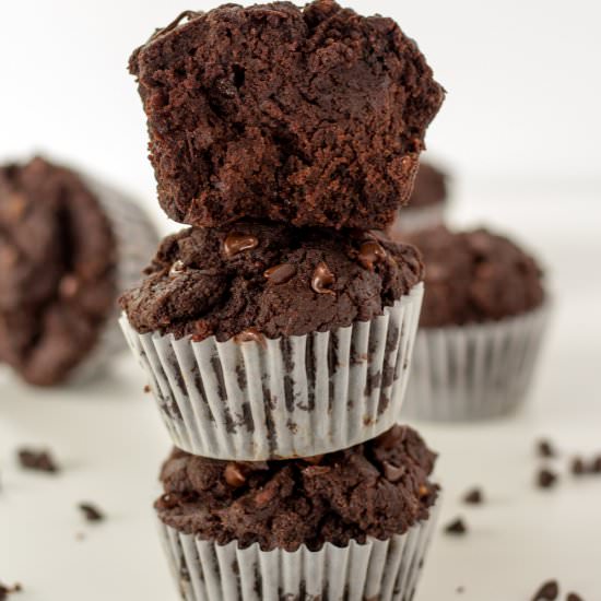 Double Chocolate Zucchini Muffins