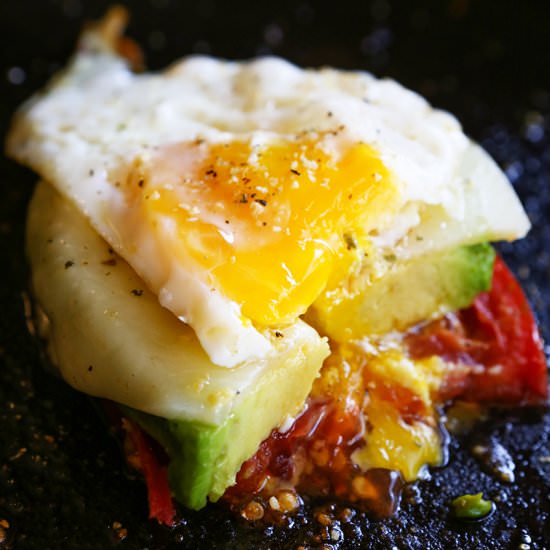 Fried Egg & Tomato Breakfast Stack