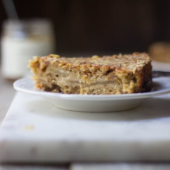 Pear Stuffed Sour Cream Coffee Cake