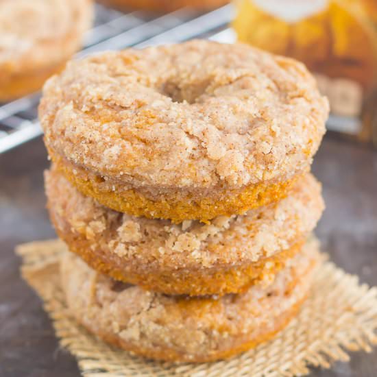 Baked Pumpkin Streusel Donuts