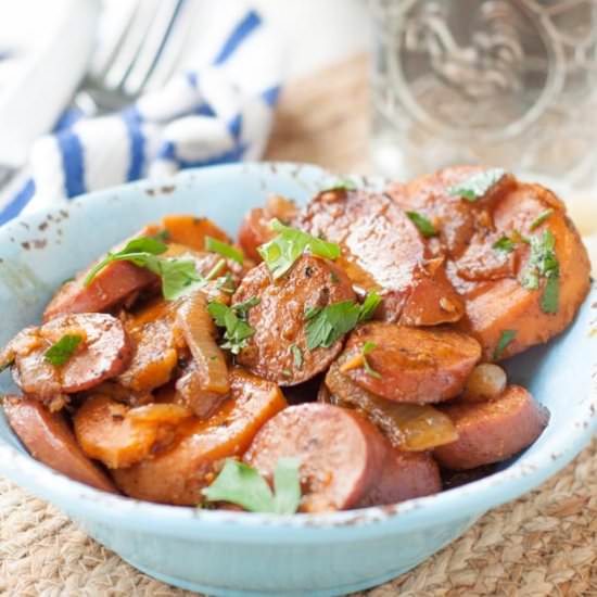 SWEET POTATO SAUSAGE GOULASH