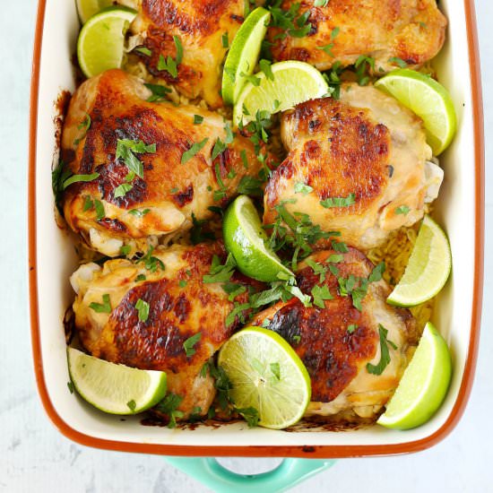 One Tray Honey Lime Chicken & Rice