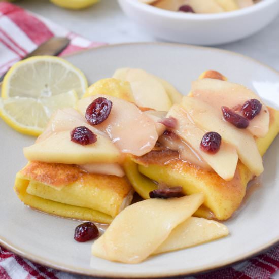 Apple Cranberry Blintzes