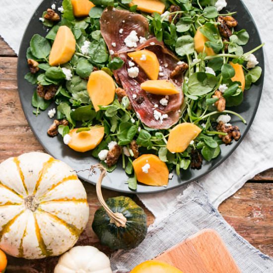 Persimmons Salad w/ Candied Walnuts