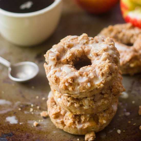 Vegan Apple Crumble Doughnuts