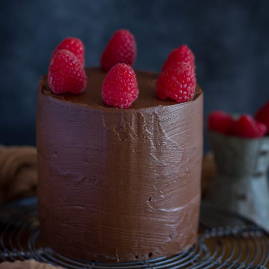 Dark Chocolate Raspberry Cake