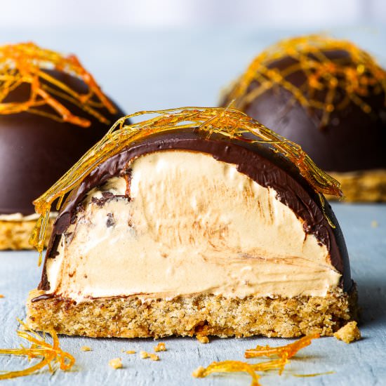 Healthier Caramel Mousse Cakes