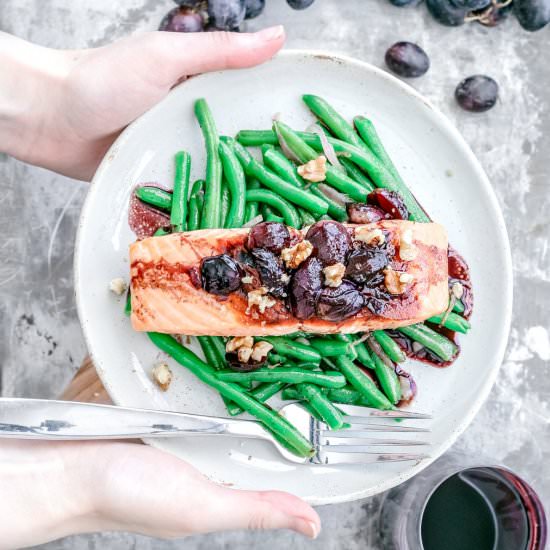Salmon + Concord Grape Sauce