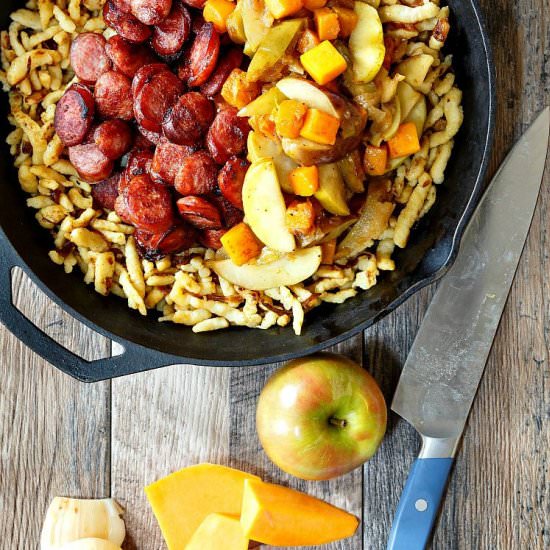 Polish Sausage with Apple & Onion
