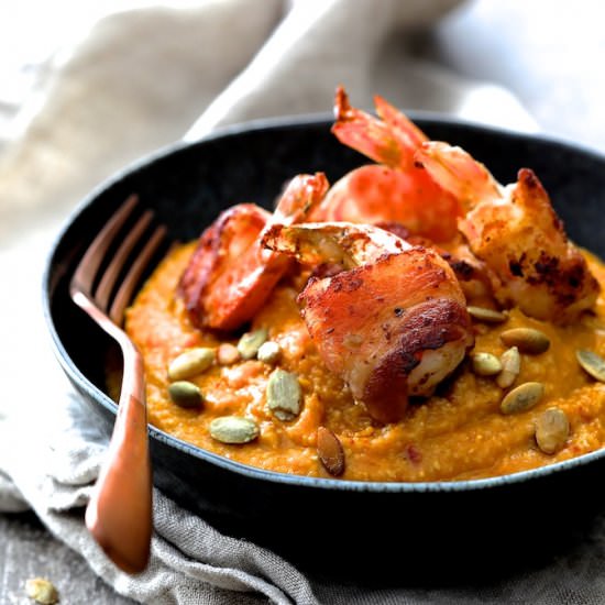 Pumpkin Chipotle Shrimp & Grits