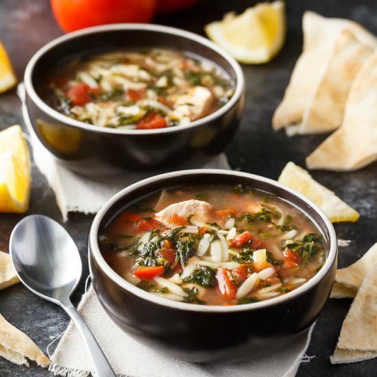 Greek Chicken Orzo Soup