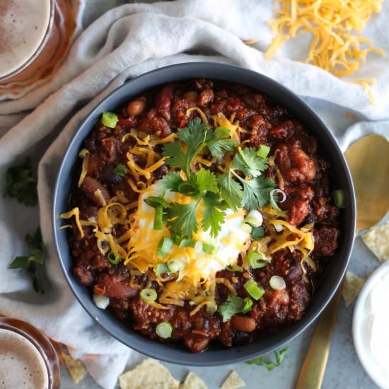 Slow Cooker Beef and Bean Chili