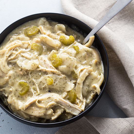 slow cooker chicken and pastry