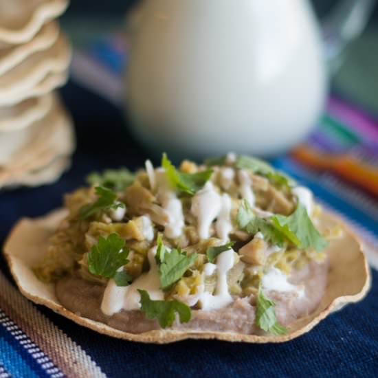 Jackfruit Salsa Verde Tostadas