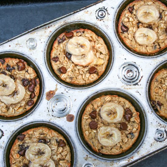 Banana Chocolate Oatmeal Muffins