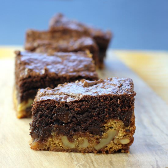 Butterscotch and chocolate brownies