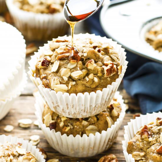 Maple Pecan Oatmeal Muffins