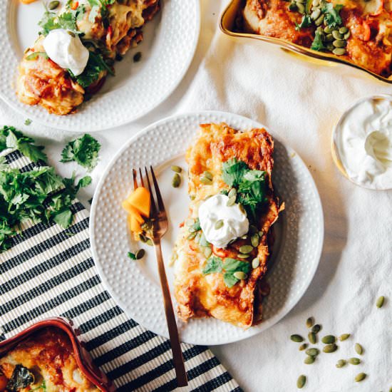 Roasted Squash & Poblano Enchiladas