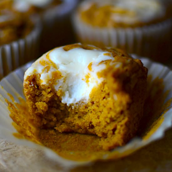 Cream Cheese Swirl Pumpkin Muffins