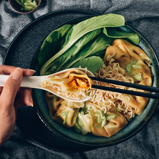 Vegetarian Wonton Noodle Soup