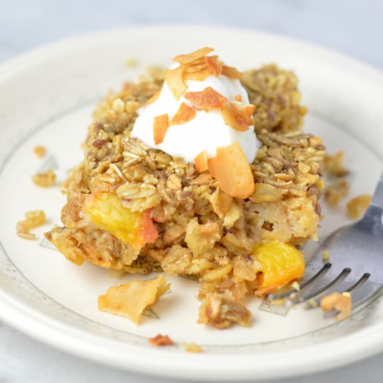 Ginger Peach Baked Oatmeal