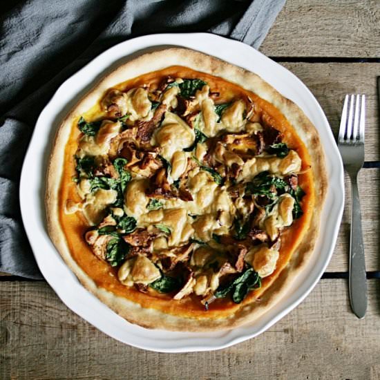 Pumpkin Pizza with Chanterelles