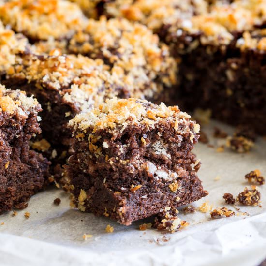 Chocolate Brownies w/ Salted Panko