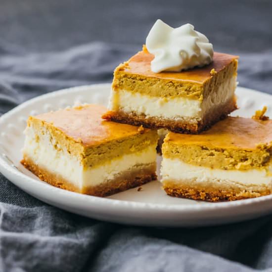 Low carb pumpkin cheesecake bars