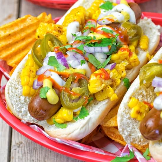 Mexican Street Corn Hot Dogs