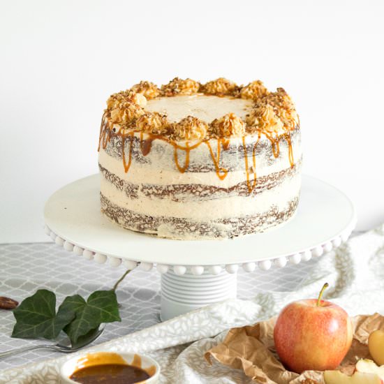 Apple Cardamom Cake with Caramel