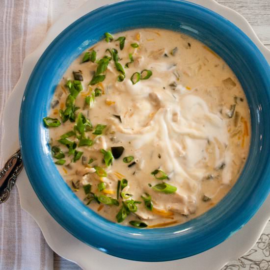 Creamy Poblano Chicken Soup