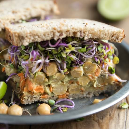 Avocado and Chickpea Sandwich