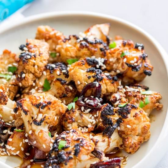 Baked Honey Soy Sesame Cauliflower