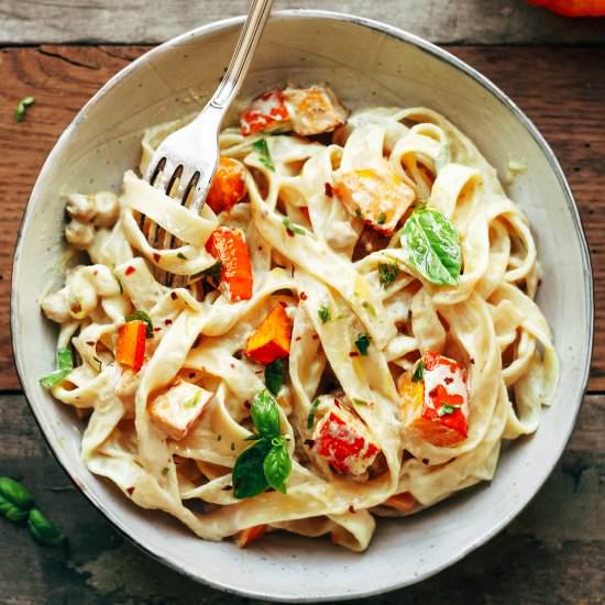 Pumpkin & Chickpea Pasta with Miso