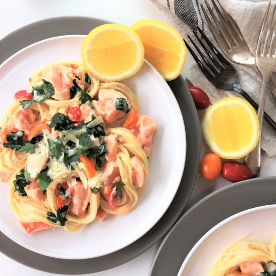 Lemon Parsley Salmon Pasta