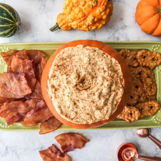 Pumpkin Cheesecake Dip Bacon Chips