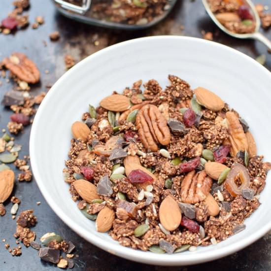 Chocolate Cinnamon Quinoa Granola
